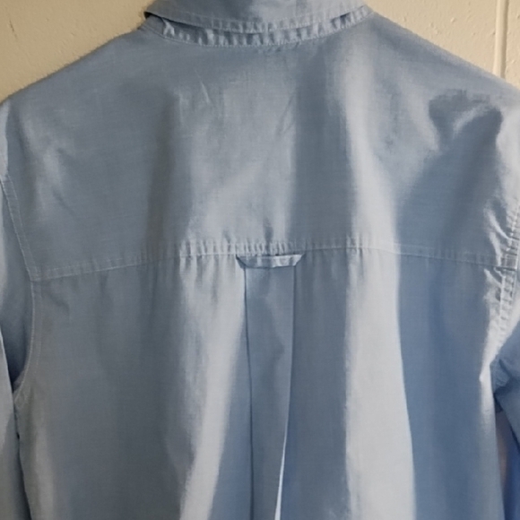 Chaps Blue Casual Button Down Shirt with Classic Style - Picture 12 of 12